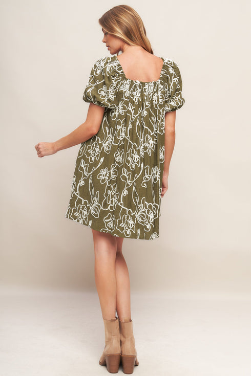 botanical-outline-woven-mini-dress Sophia's Style-3